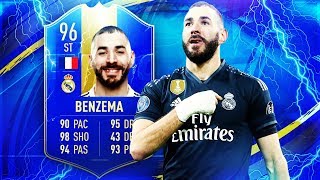 TOTS BENZEMA 96 THE BEST LA LIGA STRIKER FIFA 19 ULTIMATE TEAM [upl. by Klotz]