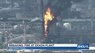 BREAKING Fire at ExxonMobil plant in Baytown [upl. by Airad261]