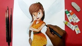 how to draw Tinker Bell and the pirate fairy Fawn [upl. by Ithnan]