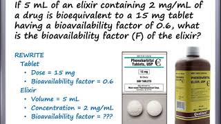 Calculations  Bioavailability and Pharmacokinetics [upl. by Anileba233]