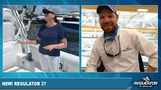 37 Walkthrough with David Clubbs Regulator LIVE from Miami on the Boat Show Network Ep01 [upl. by Katsuyama]