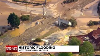 Historic flooding in western North Carolina [upl. by Tombaugh]