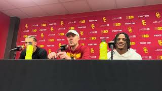 USC head coach Lincoln Riley Jaylin Smith Duce Robinson presser after 2820 win over Nebraska [upl. by Reyem]