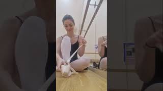 Put Pointe Shoes on with me🩰 adultballetclass ballet balletgrwm adultballet pointeshoes pointe [upl. by Ikuy]