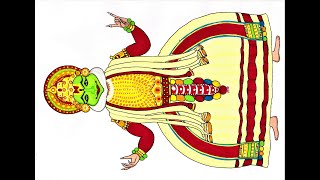 Kathakali dancer drawing using poster colours  Onam festival special drawing  Kathakali dance form [upl. by Ailaza]