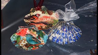 The most STUNNING Diy Decoupage shell ornament on the web [upl. by Kowtko]