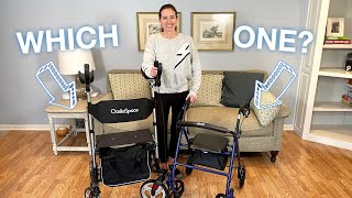 Upright Walker versus Rollator Walker  OasisSpace Upright Walker Review [upl. by Edelsten796]