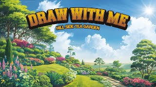 The BEST Way to Draw a Hill Side TEA GARDEN in 5 Minutes [upl. by Nylazor]