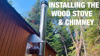 Installing the WOOD STOVE amp CHIMNEY at the OFF GRID property [upl. by Aekal]