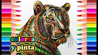 Mandala Tiger Coloring Page  Tigre Mandala Para Colorear [upl. by Irovi]