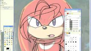 Knuckles To Dan RECOLORING on gimp 26 NOT PHOTOSHOP [upl. by Eladnwahs]