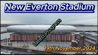 New Everton FC Stadium  19th November 2024  Bramley Moore Dock  latest drone progress update efc [upl. by Drucill]