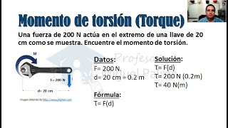 Momento de torsión o Torque  Definición fórmula y ejercicio resuelto [upl. by Conall658]