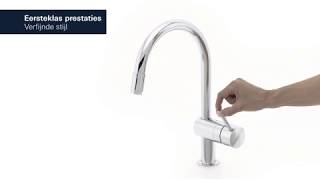 Grohe Minta keukenkraan met draaibare ronde uitloop en uittrekbare perlator EcoJoy chroom [upl. by Hastie658]