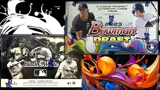 Opening 2023 Bowman Draft AND NEW Topps BLACK amp WHITE Baseball Cards [upl. by Whetstone]