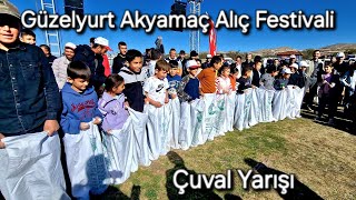 Aksaray Belediyesi Güzelyurt Akyamaç mahallemiz Alıç Festivali Çuval yarışı harika Çocuk oyunları [upl. by Aleak]