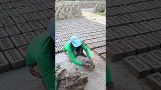 Handmade clay soil brick making shorts [upl. by Merrilee]