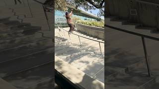 The longest smith grind ever Andy Anderson skates a 32 stair curved handrail skatetricks [upl. by Reichel]