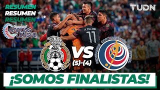 Resumen y goles  México 54 Costa Rica  Nations League Semifinal  TUDN [upl. by Llehsyar]