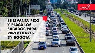 Se levanta pico y placa los sábados para particulares en Bogotá [upl. by Yesmar302]