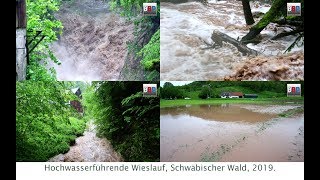 Reißende Fluten Hochwasser Wieslauf zw Welzheim u Rudersberg 21052019 [upl. by Volny]