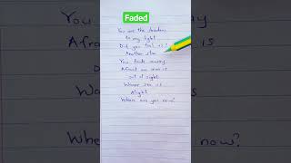 Faded lyrics  Alan Walker Iselin Solheim alanwalker shorts faded [upl. by Geiss684]