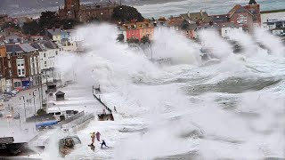 Huge Storm Noa Waves Hits Cornwall England UK  Storm Noa [upl. by Annaek]