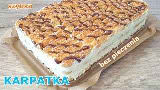 Szybka KARPATKA  KREMÓWKA bez pieczenia 🍰 przepyszne ciasto w kilka minut 👍 Sprint Cooking [upl. by Asaret]