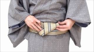 男の着物着付け 角帯貝の口編  Proper way of How to wear Kimono  Yukata for men [upl. by Harewood886]