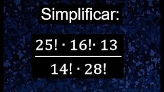 Simplificación de una fracción con números factoriales descomposición del factorial de un numero [upl. by Arihday]