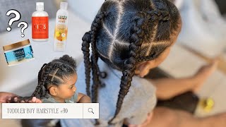 TODDLER BOY HAIRSTYLE 50  WASH LCO AND STYLE  PROTECTIVE STYLE  CURLY HAIR ROUTINE  CANTU KIDS [upl. by Ynnig]