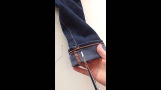 How To Hem Jeans Keeping The Orignal Hem [upl. by Kennet]