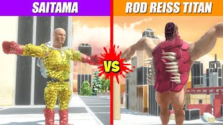 Saitama vs Rod Reiss Titan  Animal Revolt Battle Simulator [upl. by Aiuqat]