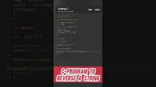 Reverse a String in CProgramming reversestring cprogram beginners [upl. by Eerehc952]