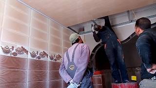 عمل سقف بلاستيكي لمطبخ بطريقة احترافية بسيطة Comment installer un plafond en plastique [upl. by Akialam305]