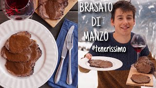 BRASATO DI MANZO TENERISSIMO  brasato di manzo al vino rosso  brasato al Barolo  ricetta facile [upl. by Carolina237]