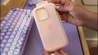 Flash unboxing of my new apple pink silicone case for iPhone 15 Pro 💖 [upl. by Amihc]