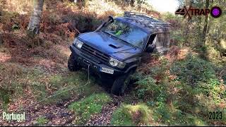 Tenemos que usar el cabrestante para el rescate del Mitsubishi Montero en la ruta 4x4 por Portugal [upl. by Eikcin]