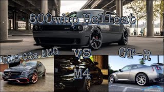 Hellcat vs CLS 63 S AMG M4 and GTR [upl. by Fowkes]