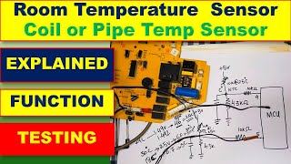 459 Room Temperature Sensor  Pipe or Coil Temperature Sensor Thermistor in AC [upl. by Eelaroc]