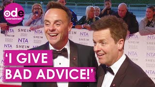 NTA Award Winners Ant and Dec Talk Baby Advice and Byker Grove Reboot [upl. by Hillier518]