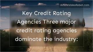 the role of key credit rating agencies [upl. by Avis]