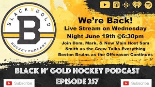 Black N Gold Hockey Podcast Episode 357 Live Stream NHLBruins Boston NHL [upl. by Qifahs]