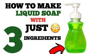 HOW TO MAKE LIQUID SOAP AT HOME WITH JUST 3 INGREDIENTS 💃 [upl. by Eliathas705]