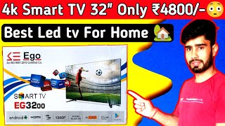 4K Smart TV 32 Inch Only ₹4800 😳  Best Led TV For Home 🏡  UnboxForU ledtv viralvideo [upl. by Suirtemid779]