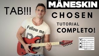 Chosen  MANESKIN Tutorial  Cover  TAB [upl. by Ahsimac999]