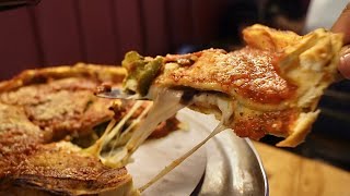 Chicago’s Famous Stuffed Deep Dish Pizza at Giordano’s near Disney Orlando Fl [upl. by Elyr236]