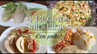 4 recetas fáciles y saludables con pollo  No dietas estilo de vida ¡sano [upl. by Geof]