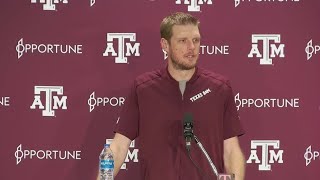 Collin Klein discusses Texas AampM spring practice developments [upl. by Latsyrd715]