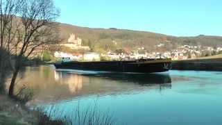 Binnenschiff MS Heiner Krieger  zu Tal bei Neckarsteinach [upl. by Siraf]